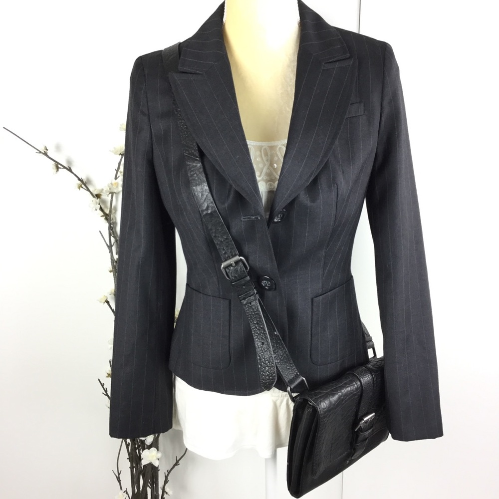 LOFT Black Lined Wool Blend Blazer